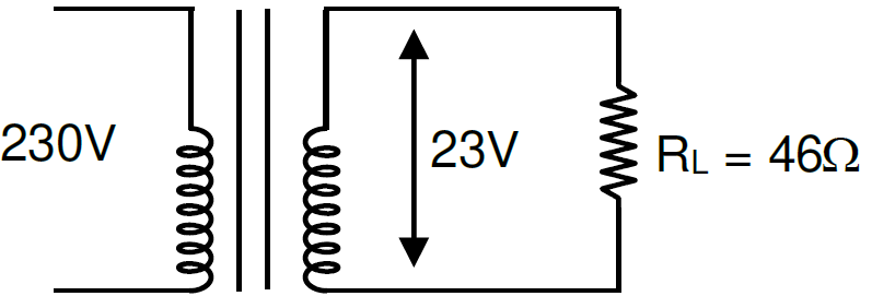 Primary side of a transformer is connected to 230 V, 50 Hz supply ...